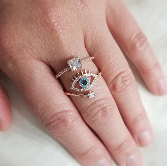 🔥HP🔥NEW HAMZA EVIL EYE RING - Picture 5 of 9